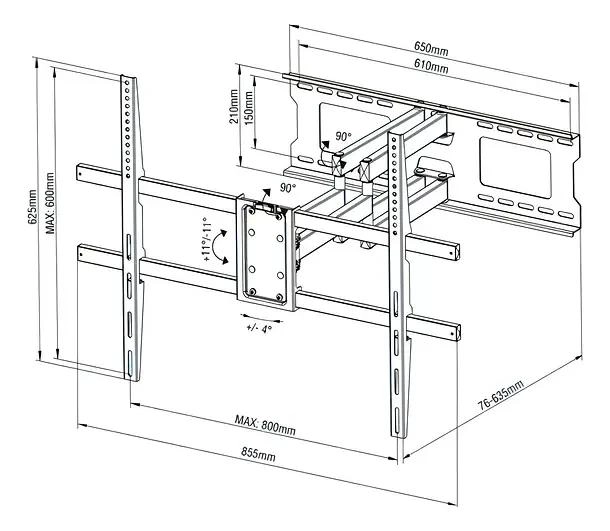SOPORTE ARTICULADO PARA TV DE 37 A 100 PULGADAS Y 60 KG - 3