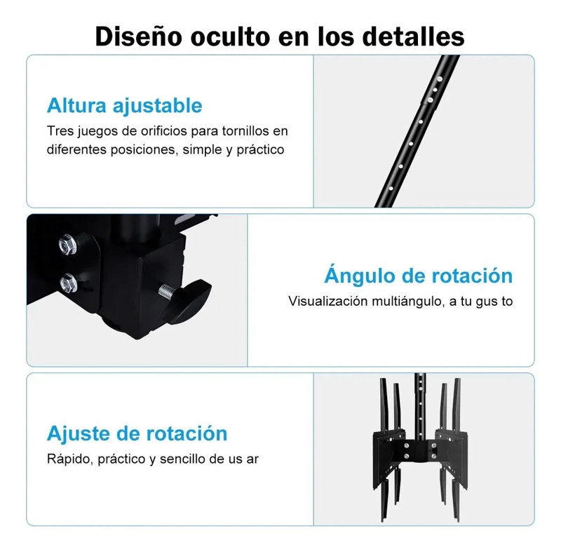 SOPORTE AJUSTABLE PARA TV DE TECHO O PARED 26 A 60 PULG - 5