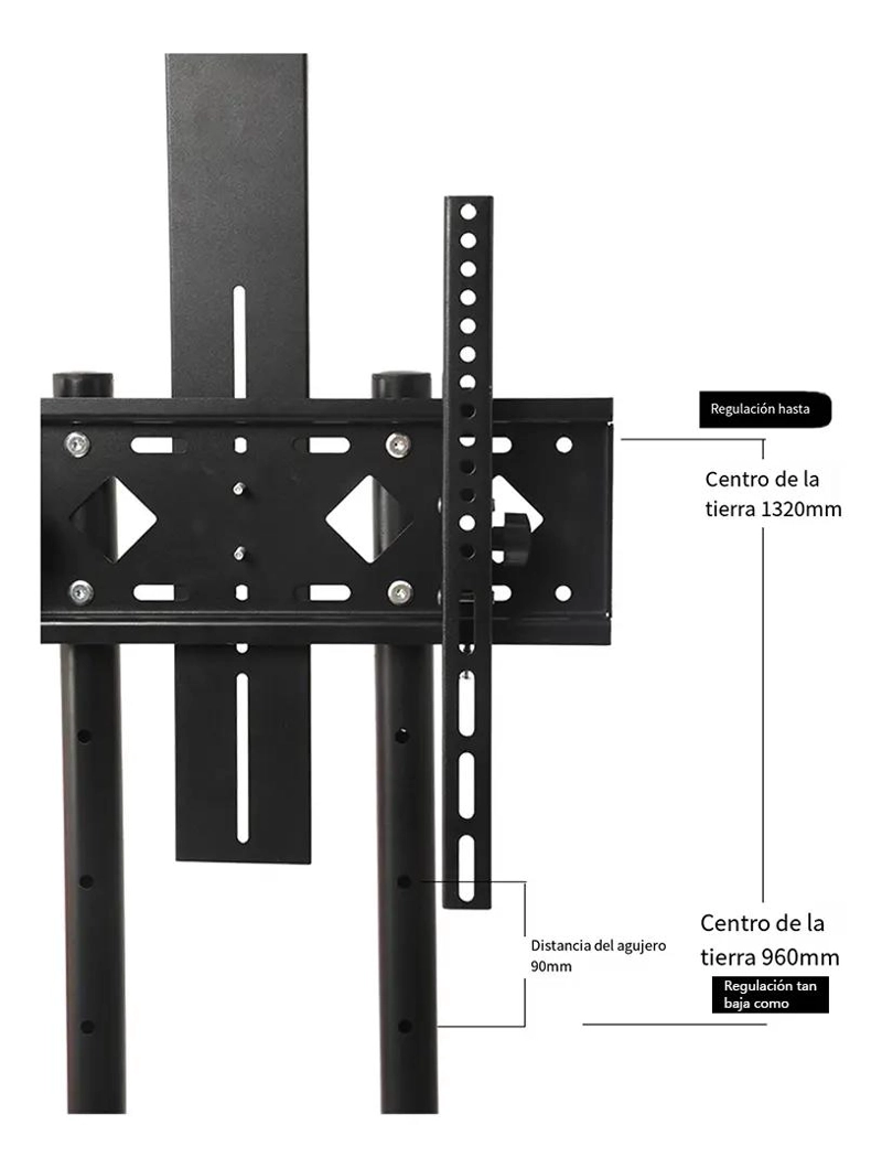 SOPORTE DE PISO AJUSTABLE PARA TV 32-55 PULGADAS CON RUED - 4