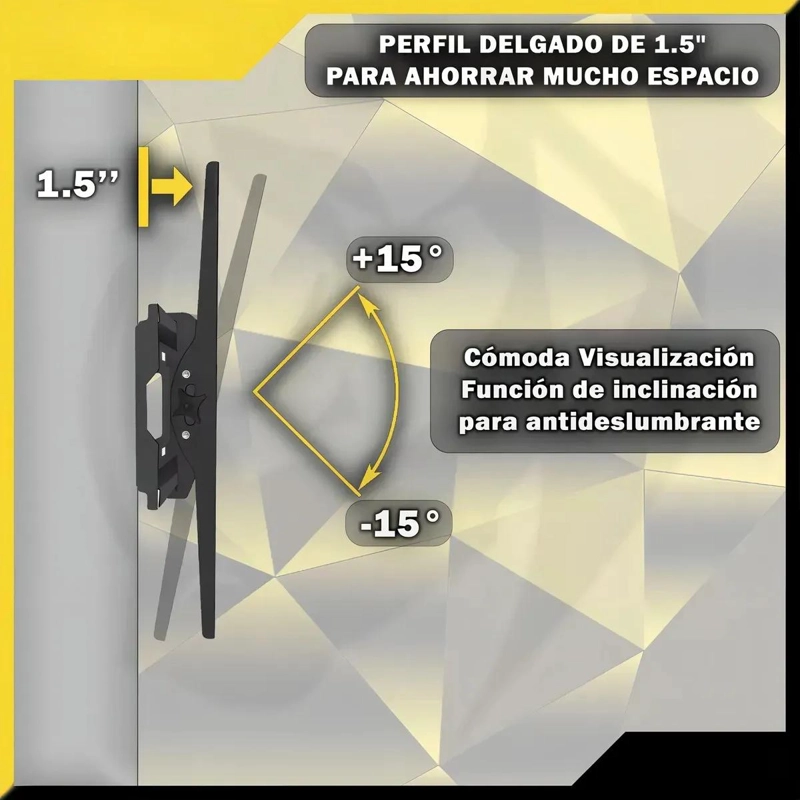 SOPORTE DE PARED FIJO Y RECLINABLE PARA TV 23-65' - 3