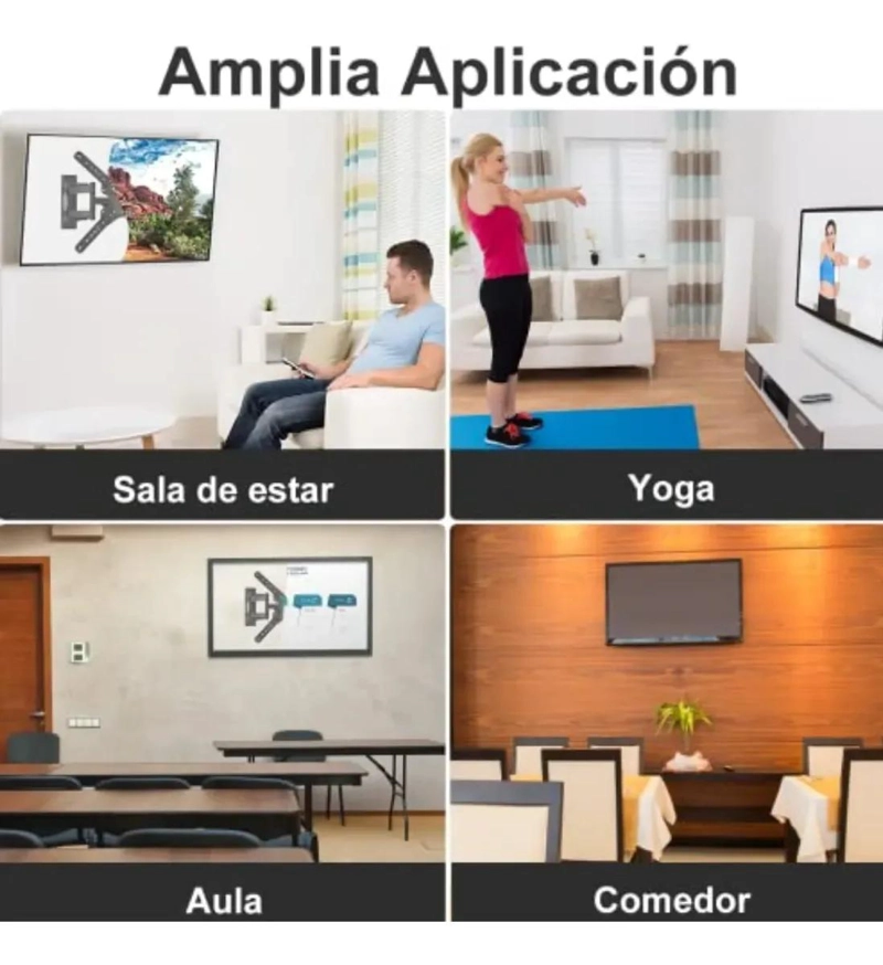 SOPORTE DE PARED FIJO Y RECLINABLE PARA TV 23-65' - 4