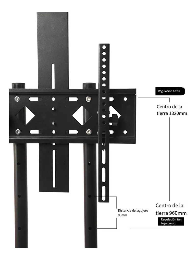 SOPORTE DE PISO UNIVERSAL PARA TV 32-55' CON RUEDAS AJUST - 3