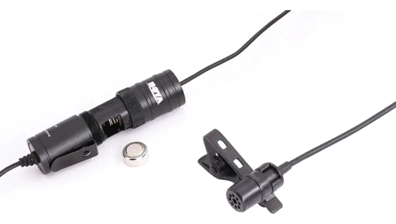 MICROFONO DE SOLAPA PARA DSLR Y CELULAR CON BATERIA - 3