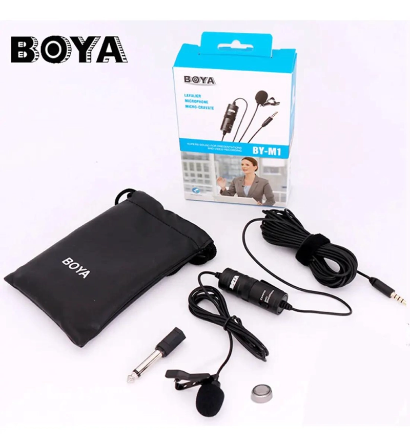 MICROFONO DE SOLAPA PARA DSLR Y CELULAR CON BATERIA - 5