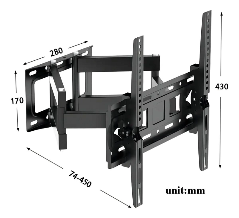 SOPORTE DE TV DE PARED ARTICULADO DOBLE BRAZO 32 A 70' - 2