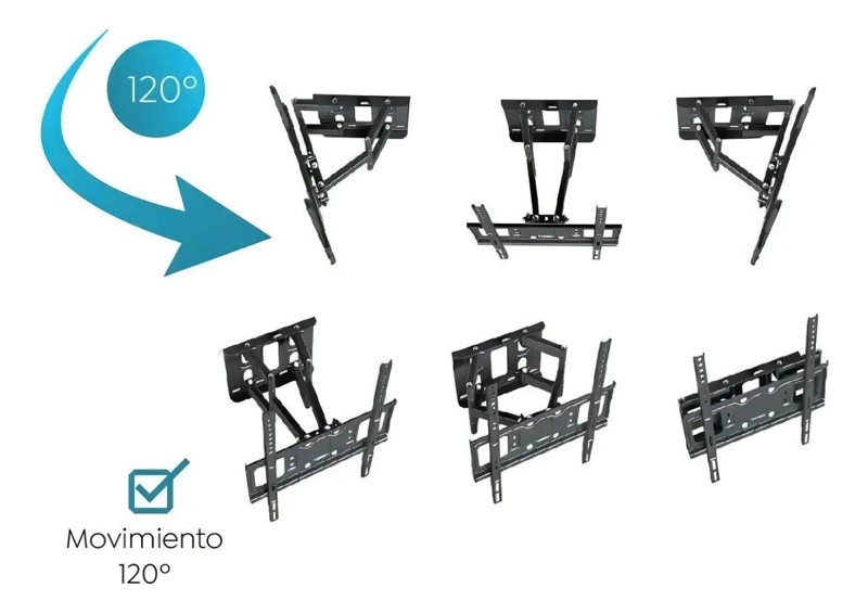 SOPORTE DE TV DE PARED ARTICULADO DOBLE BRAZO 32 A 70' - 4