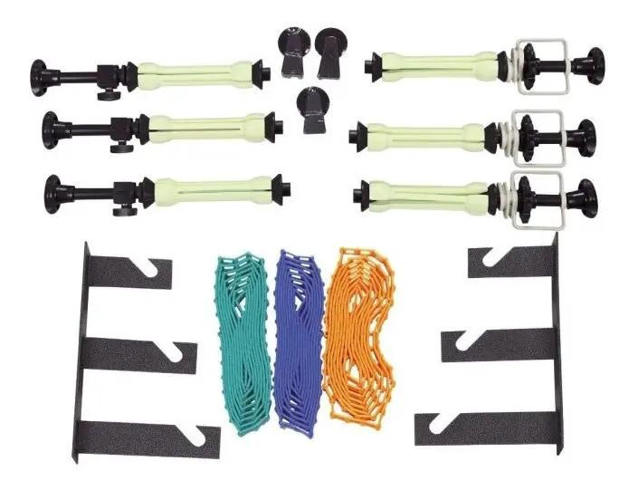 SOPORTE DE PARED PARA 3 FONDOS FOTOGRAFICOS CON CADENAS - 1