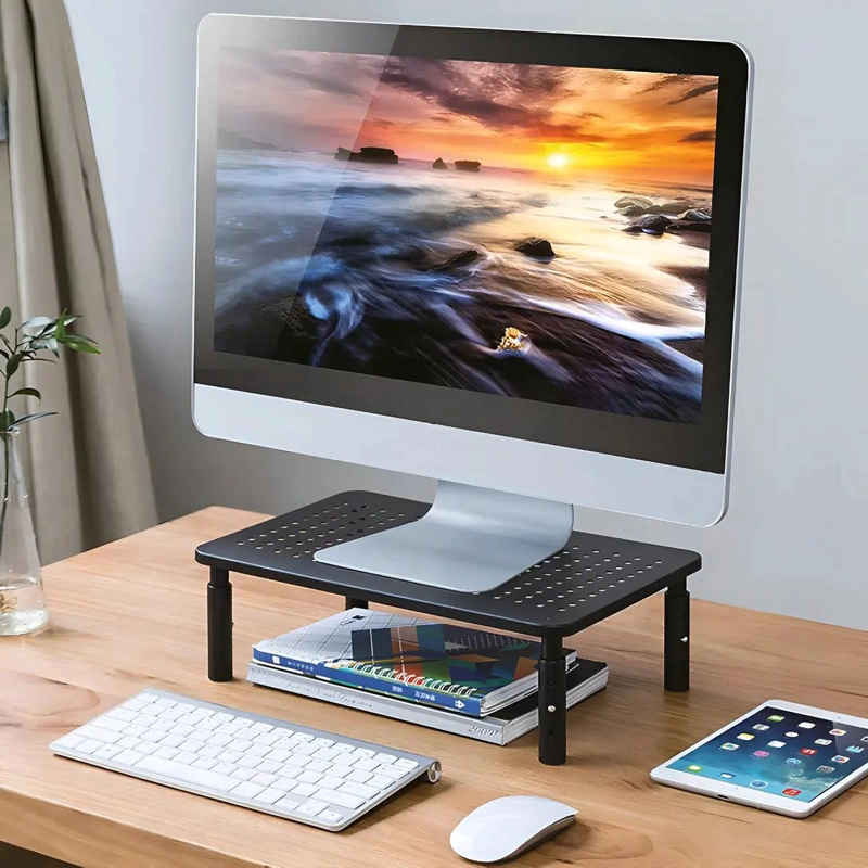 BASE AJUSTABLE PARA MONITOR DE ALUMINIO NEGRO - 2