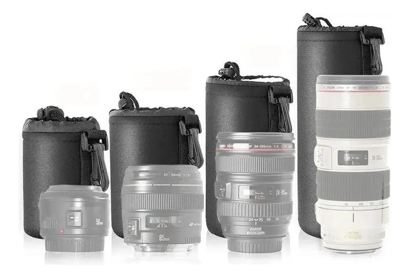 FUNDA IMPERMEABLE PARA LENTE DE CAMARA CON CORDON Y GANXO - 1