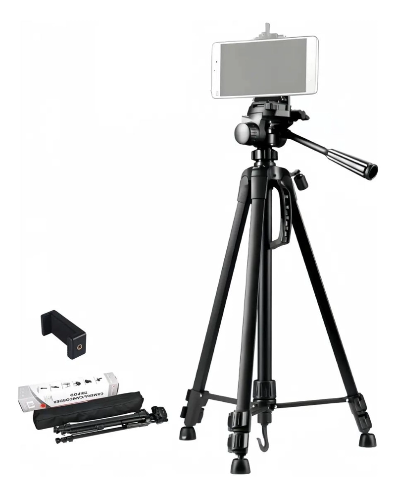 TRIPODE PROFESIONAL PARA CAMARA Y CELULAR NEGRO - 2