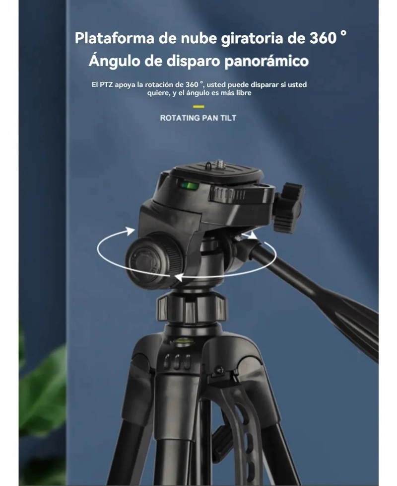 TRIPODE PROFESIONAL PARA CAMARA Y CELULAR NEGRO - 4