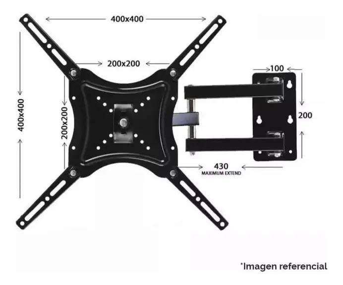 SOPORTE DE PARED PARA TV 14 A 55 PULGADAS CON BRAZO MOVIL - 3