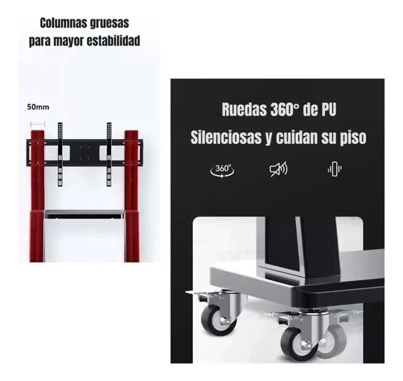 SOPORTE MOVIL PARA TV DE 32 A 70 PULGADAS CON RUEDAS - 3
