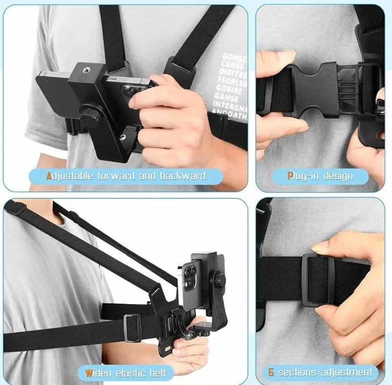 SOPORTE CELULAR AJUSTABLE CON ARNE S DE PECHO PARA SELFIE - 3