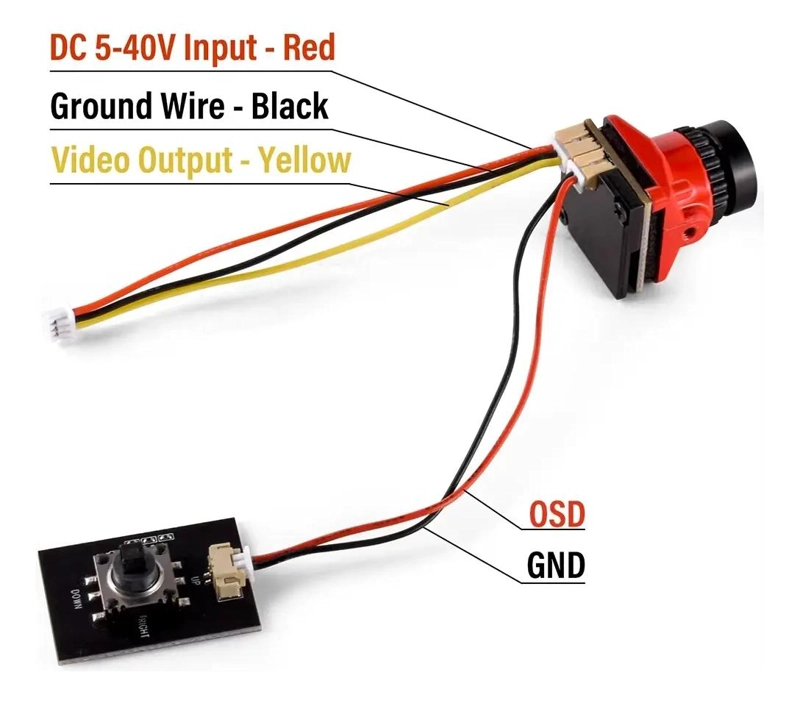 CAMARA MINI FPV 1800TVL 5MP NEGRA - 3