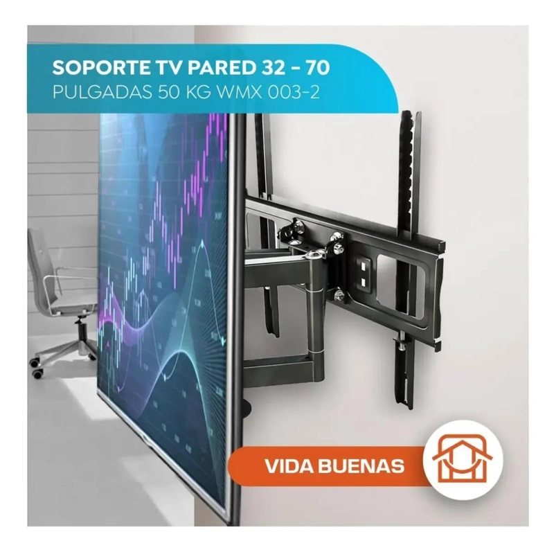 SOPORTE DE TV BRAZO DOBLE 180° PARA 32-70 PULGADAS - 2