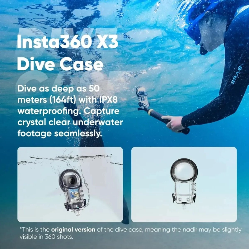 CARCASA IMPERMEABLE PARA INSTA360 X3 HASTA 50M - 2