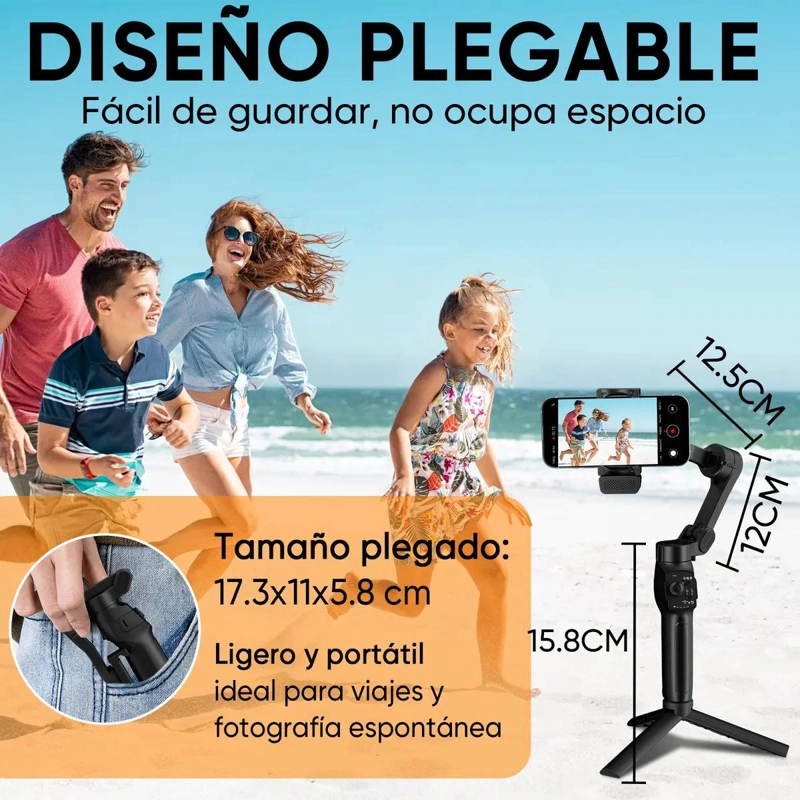 ESTABILIZADOR 3 EJES PARA SMARTPHONE CON LUZ RGB MAGNE TIC - 2