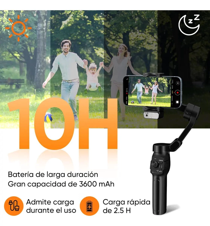 ESTABILIZADOR 3 EJES PARA SMARTPHONE CON LUZ RGB MAGNE TIC - 5