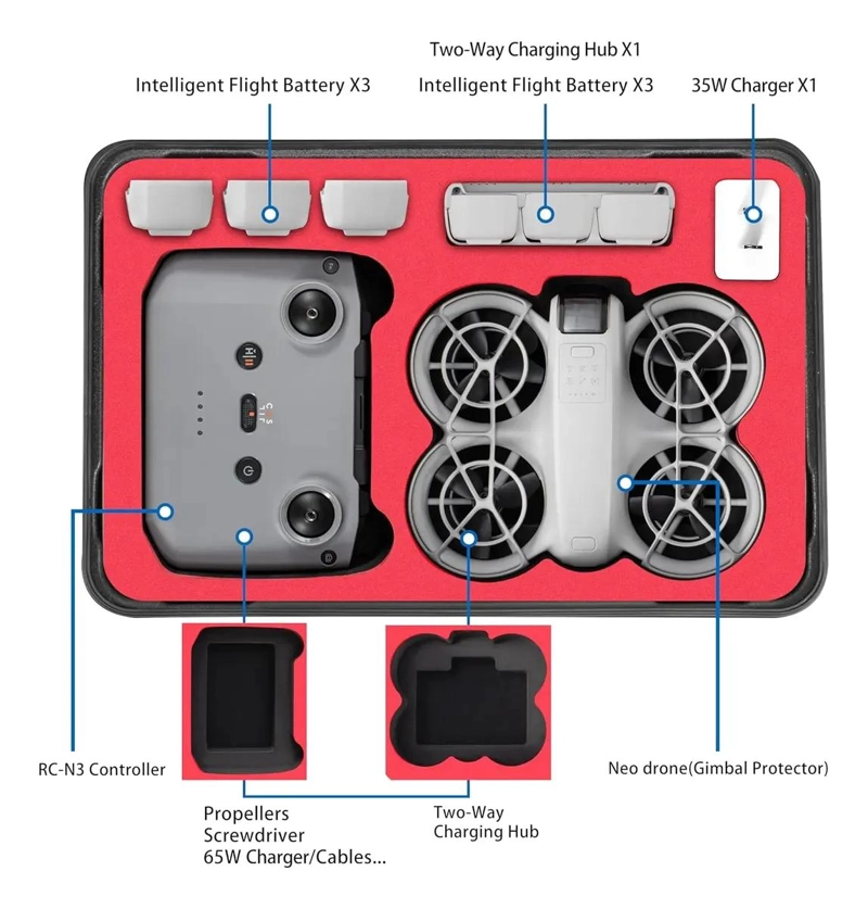 MALETA RIGIDA PREMIUM PARA DRONE DJI NEO - 3