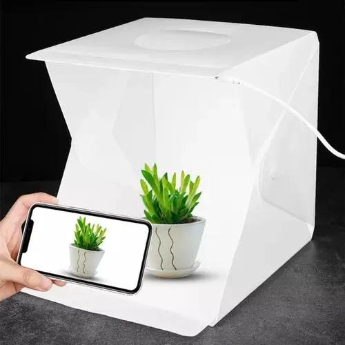 CAJA DE LUZ PLEGABLE PARA FOTOGRAFIA 30 CM CON LED - 4