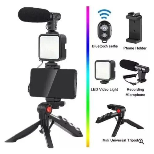 KIT COMPLETO DE GRABACION CON ESTABILIZADOR, LUZ LED YMIC - 4
