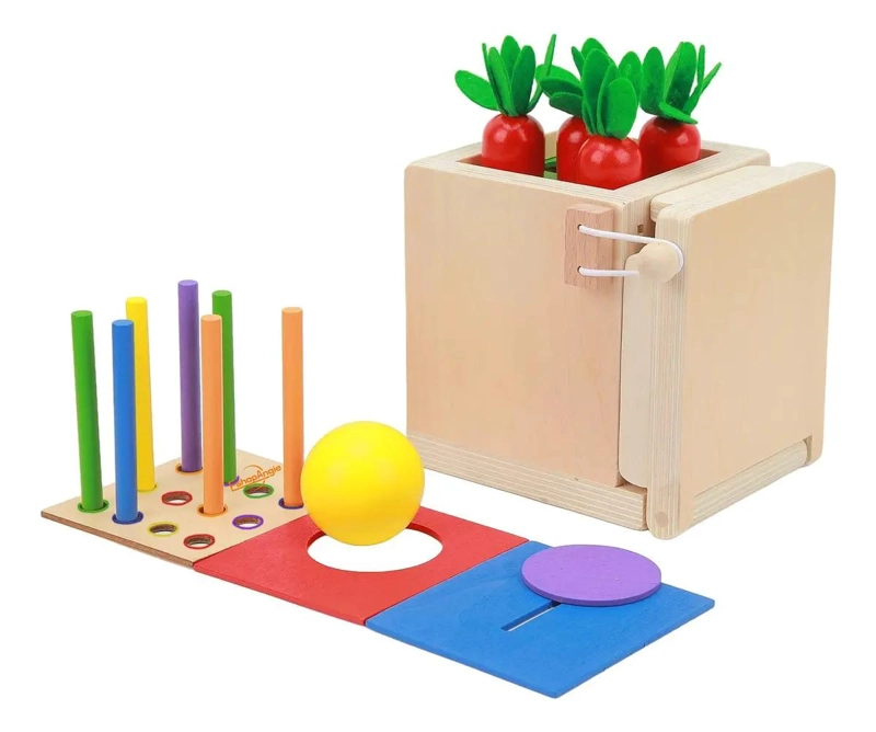 CUBO DE ENCAJE DIDACTICO 4 EN 1 DE MADERA MONTESSORI - 2