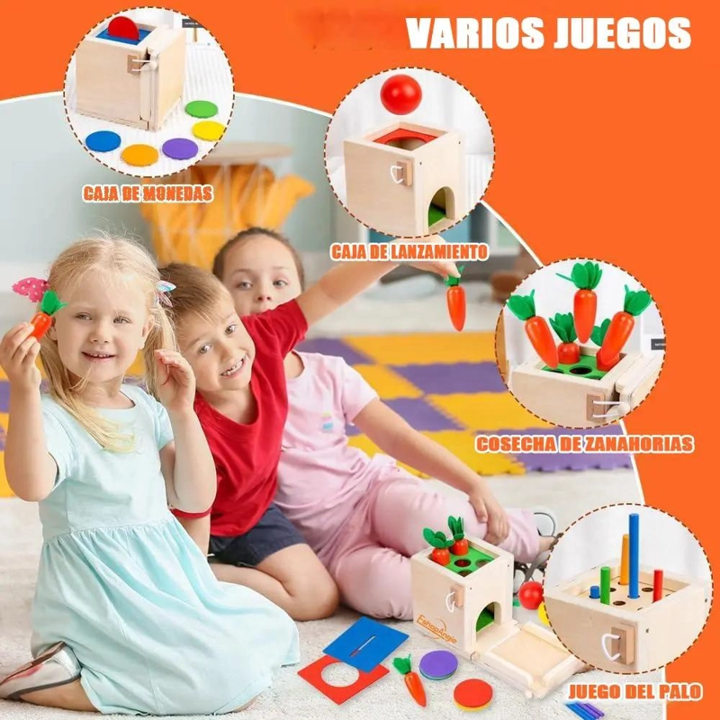 CUBO DE ENCAJE DIDACTICO 4 EN 1 DE MADERA MONTESSORI - 3