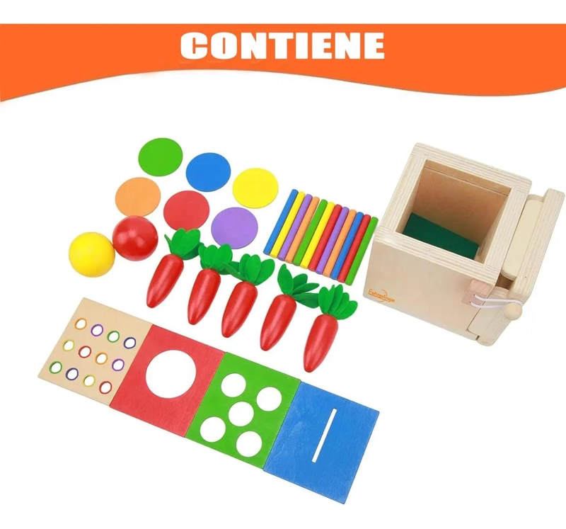 CUBO DE ENCAJE DIDACTICO 4 EN 1 DE MADERA MONTESSORI - 5