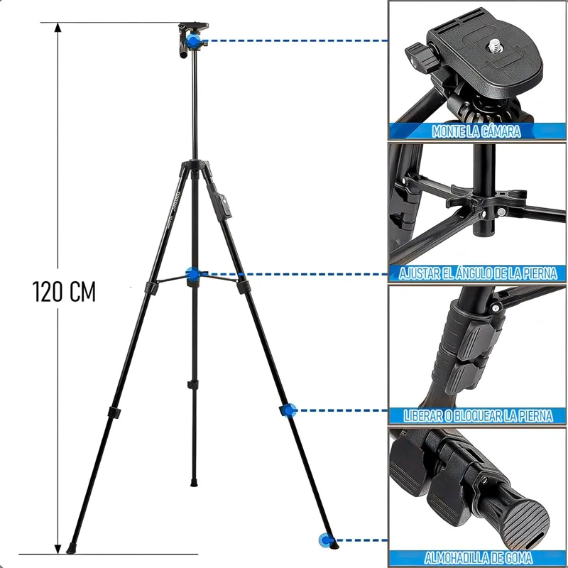 TRIPODE EXTENSIBLE PARA CELULAR Y CAMARA CON CONTROL REM - 2
