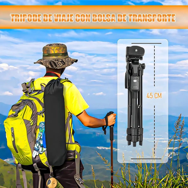TRIPODE EXTENSIBLE PARA CELULAR Y CAMARA CON CONTROL REM - 4