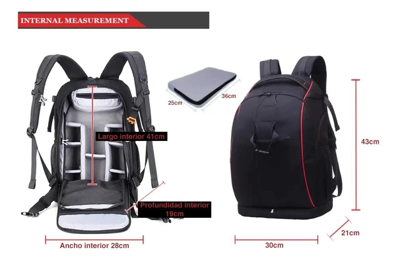 MOCHILA IMPERMEABLE ANTIRROBO PARA CAMARA FOTOGRAFICA K6 - 4