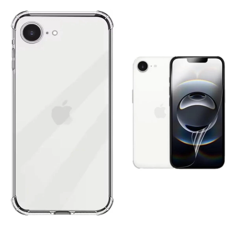 CARCASA TRANSPARENTE CON LAMINA PARA IPHONE 16E PLUS - 1
