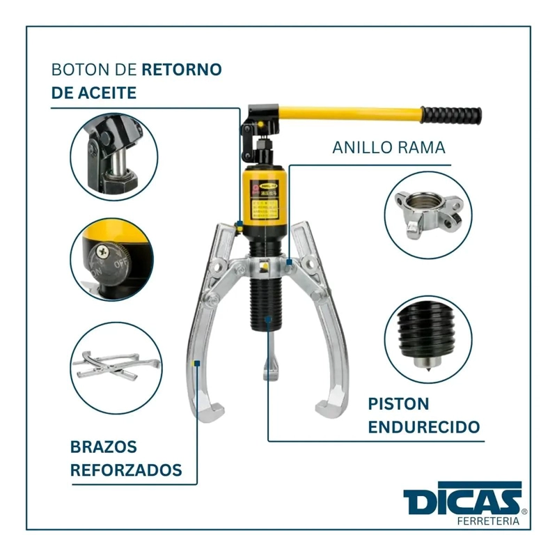 EXTRACTOR HIDRAULICO DE RODAMIENTOS 10 TONELADAS PARA DAM - 5