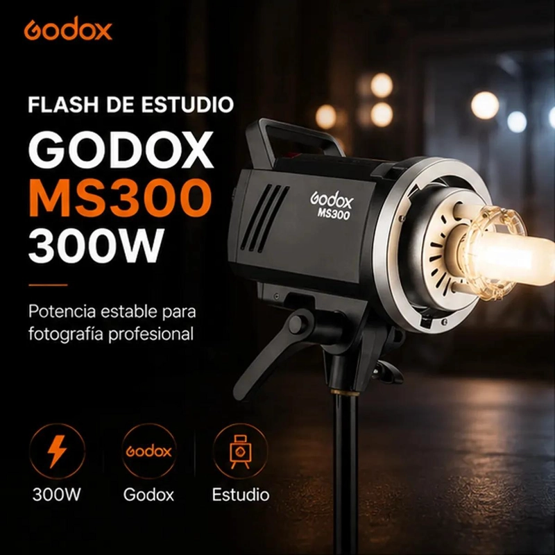 FLASH DE ESTUDIO 300W CON MONTURA BOWENS Y CONTROL 2.4GHZ - 2