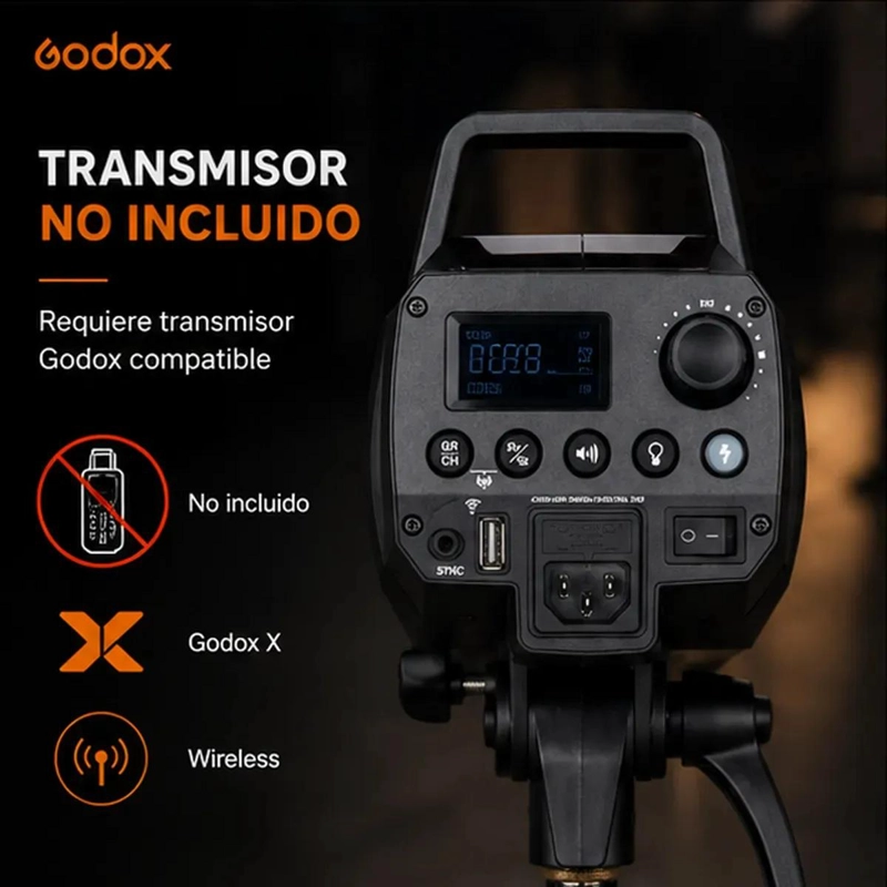 FLASH DE ESTUDIO 300W CON MONTURA BOWENS Y CONTROL 2.4GHZ - 4