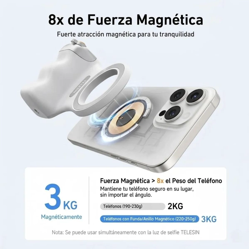 KIT VLOGGING CON EMPUÑADURA MAGNE TICA Y LUZ - 5