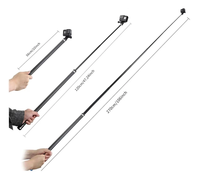 BASTON SELFIE 2.7M FIBRA DE CARBONO PARA CAMARAS DEPORT - 5