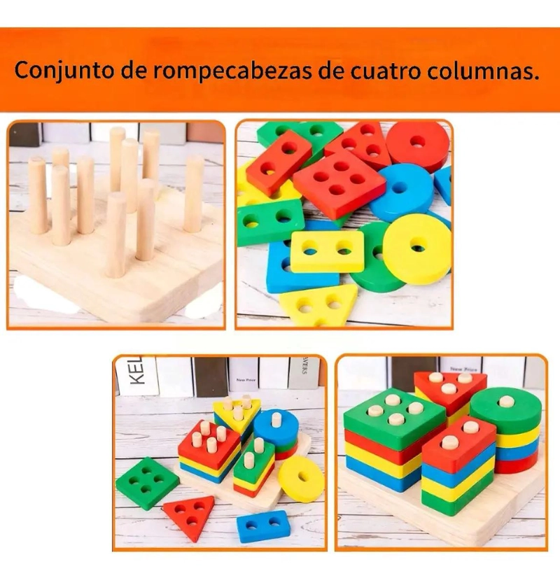 PACK 10 JUGUETES DIDACTICOS DE MADERA MONTESSORI - 4