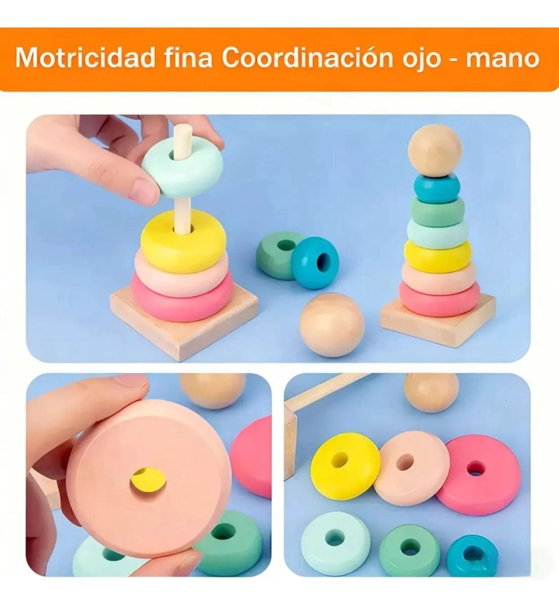 PACK 10 JUGUETES DIDACTICOS DE MADERA MONTESSORI - 5