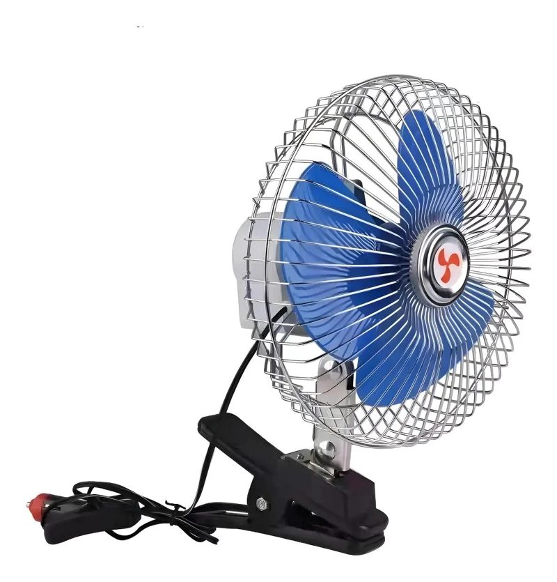 VENTILADOR AUTOMOTRIZ 12V OSCILANTE CON CLIP AZUL - 5