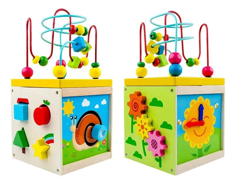 CUBO DIDACTICO DE MADERA PARA BEBE S - 1
