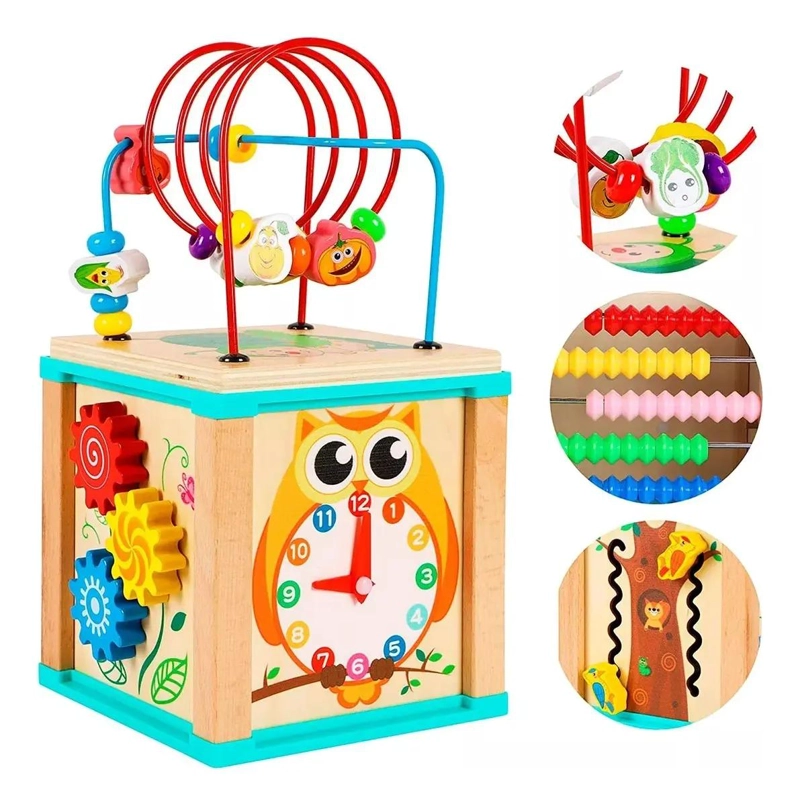 CUBO DIDACTICO MULTIFUNCIONAL 5 EN 1 PARA NIÑOS - 1