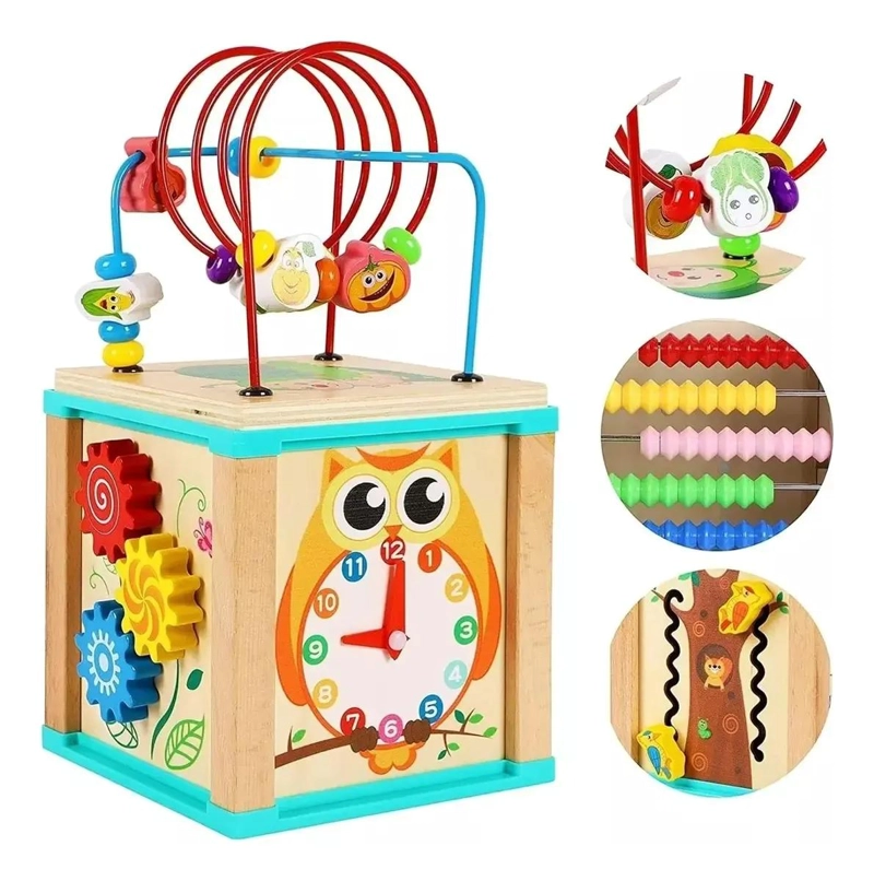 CUBO DIDACTICO MULTIFUNCIONAL 5 EN 1 PARA NIÑOS - 2