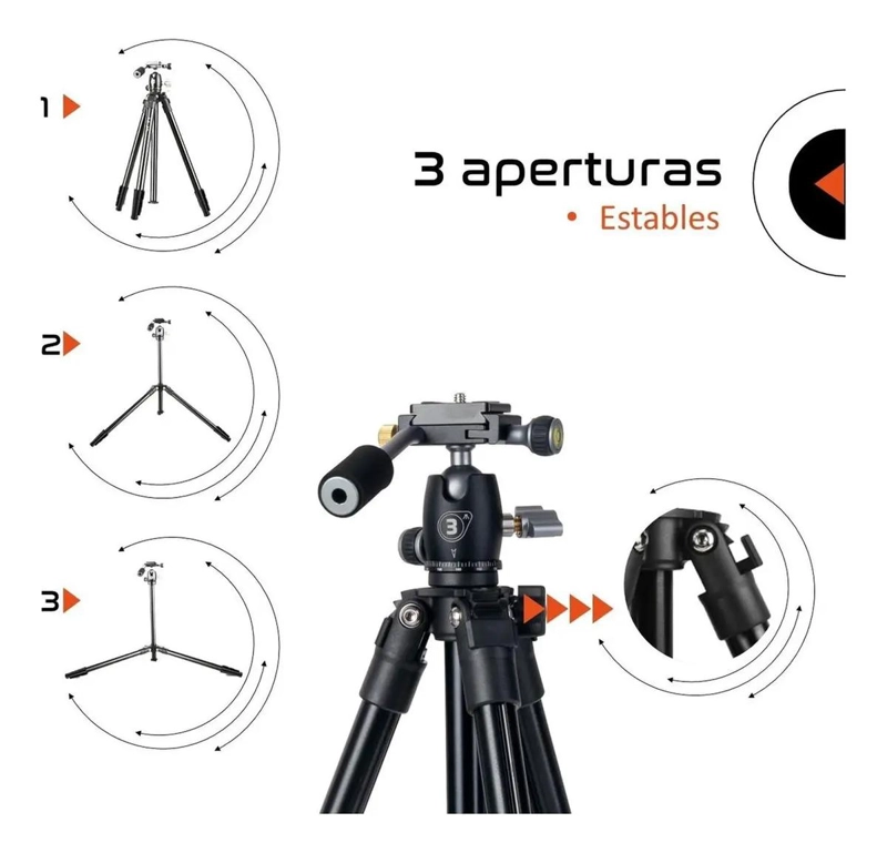 TRIPODE PARA CAMARA Y CELULAR CON ADAPTADOR - 2