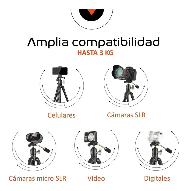TRIPODE PARA CAMARA Y CELULAR CON ADAPTADOR - 4