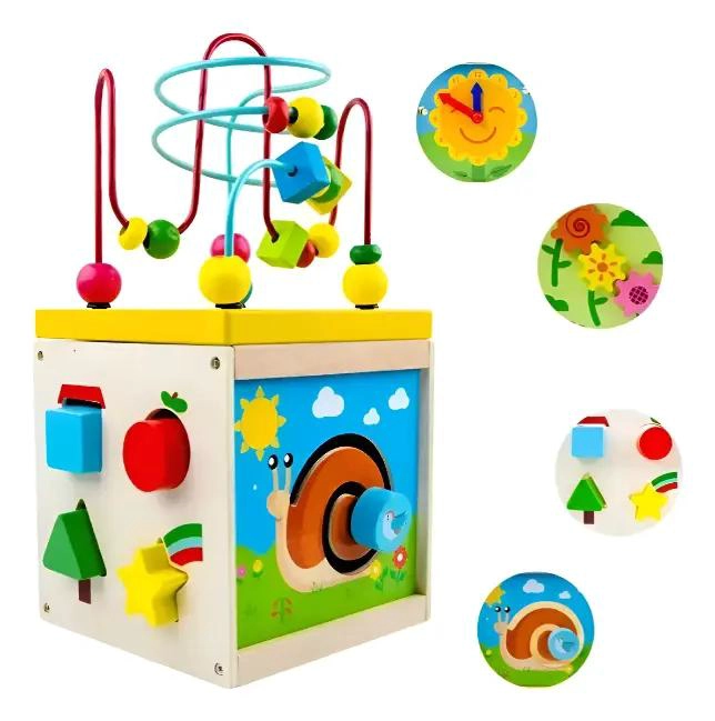 CUBO DIDACTICO DE MADERA PARA BEBE  INFANTIL - 1