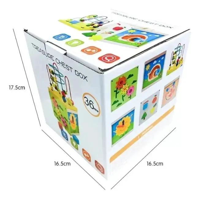 CUBO DIDACTICO DE MADERA PARA BEBE  INFANTIL - 2