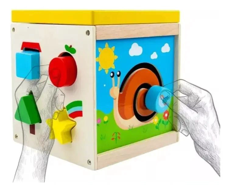 CUBO DIDACTICO DE MADERA PARA BEBE  INFANTIL - 3