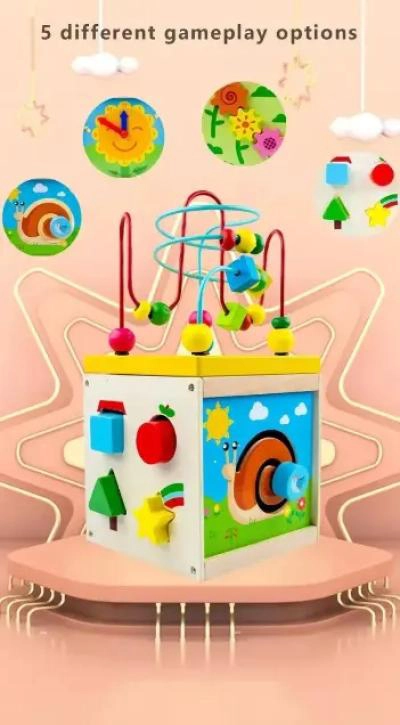 CUBO DIDACTICO DE MADERA PARA BEBE  INFANTIL - 4